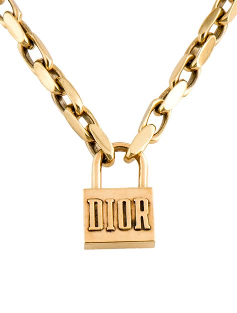 dior locket|Dior lock necklace.